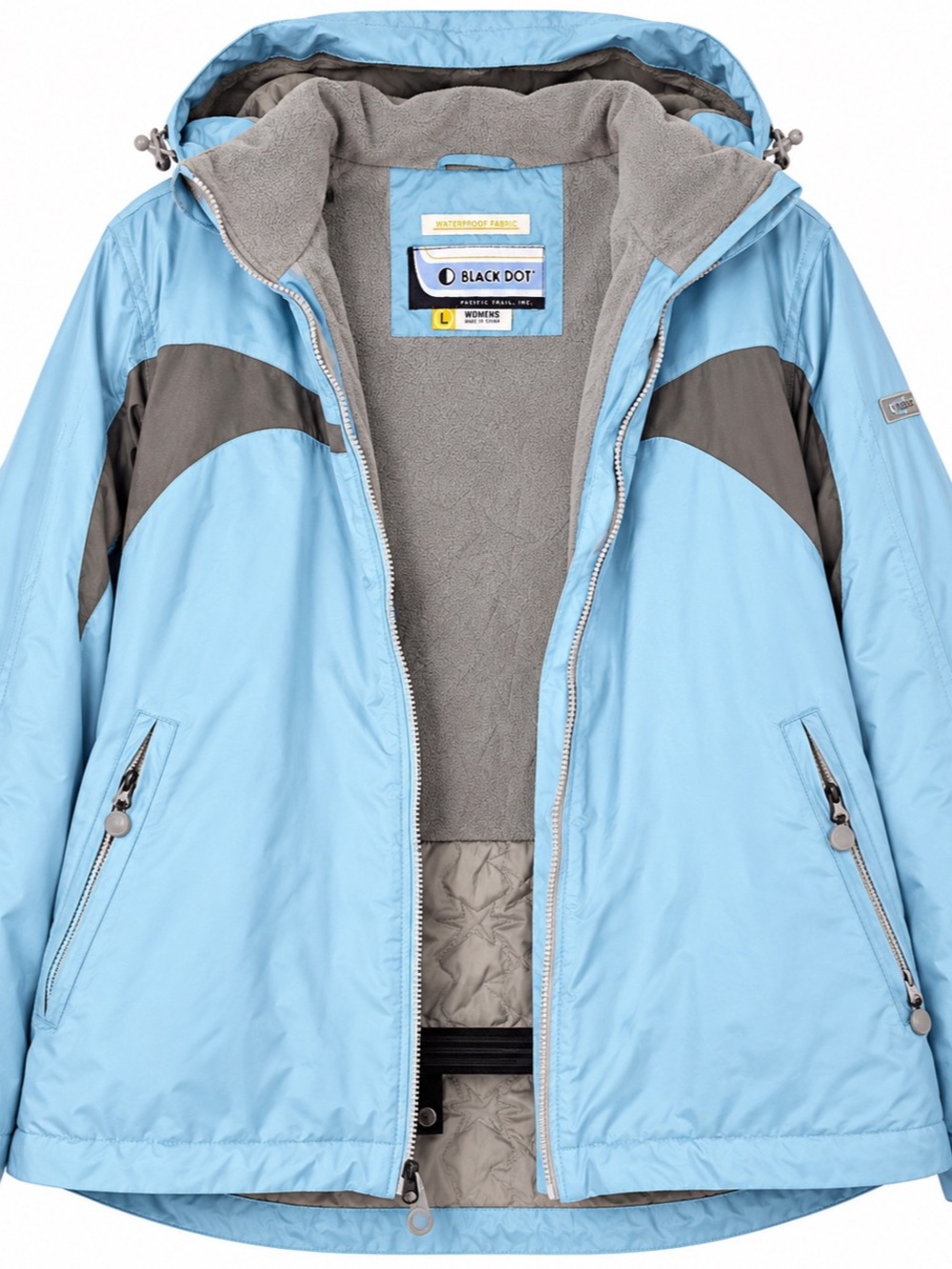 Black Dot Pacific Trail Women’s L Waterproof Ski Snow Jacket Blue Gray